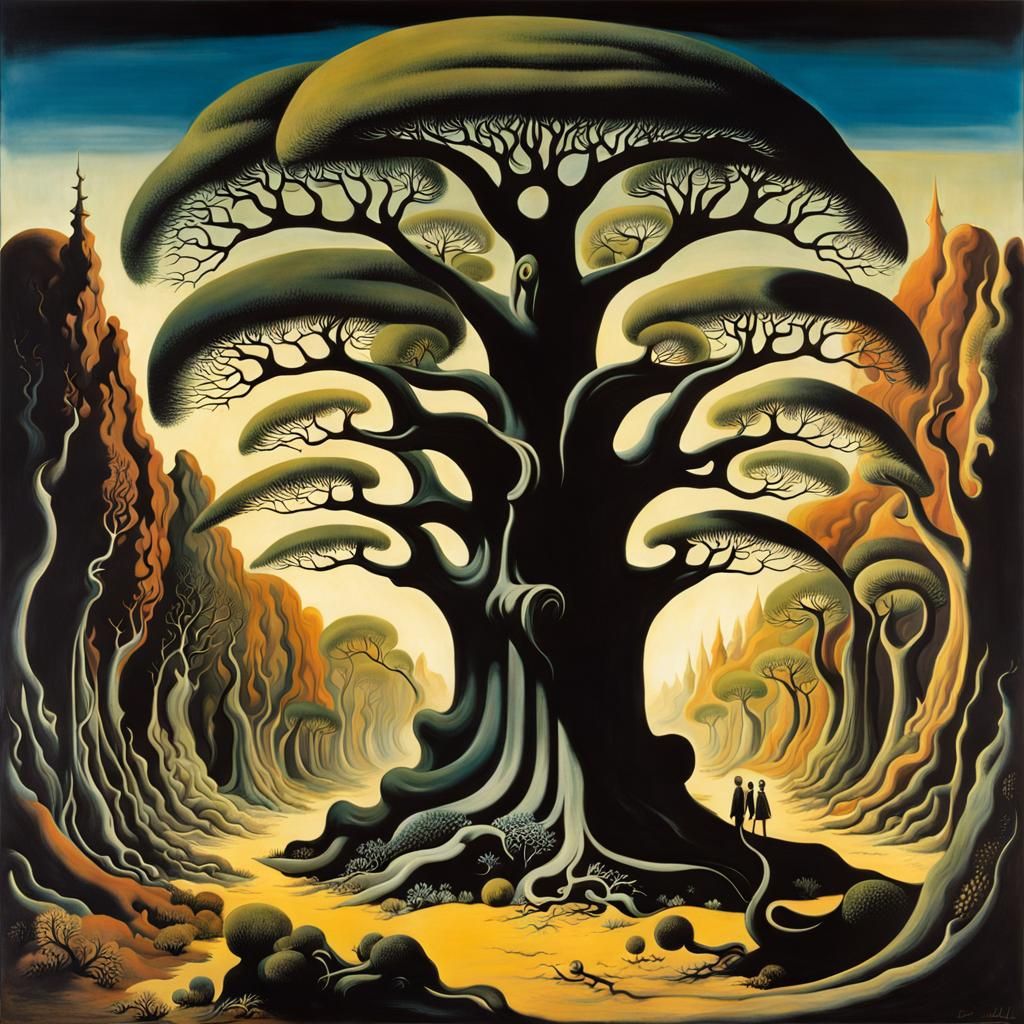 Surreal Eldritch Forest in Surrealist Style
