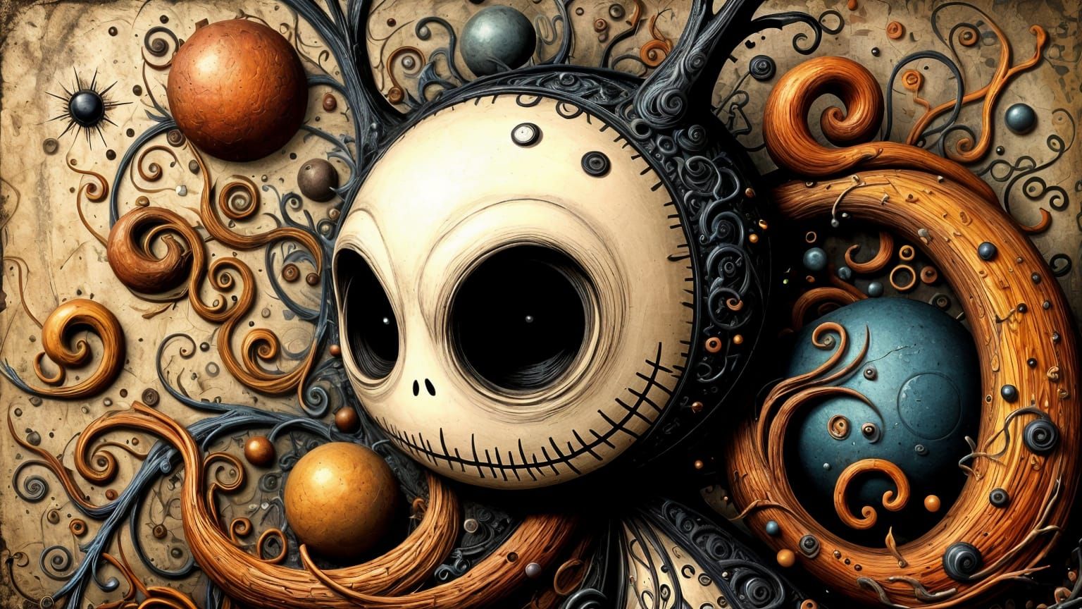 Geometric Abstract Portrait in Cubist Style