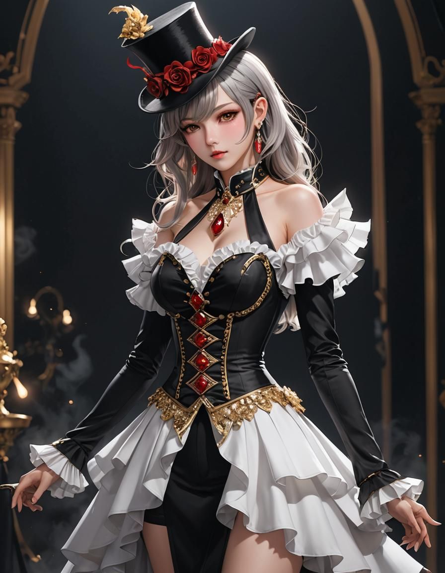 Demon Ringmaster in Anime Style 3D Art