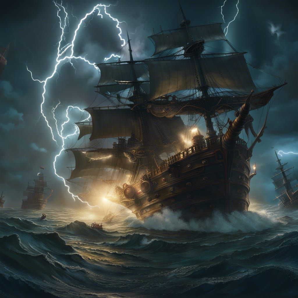 Whirlpool Devours Pirate Ships in Epic Storm
