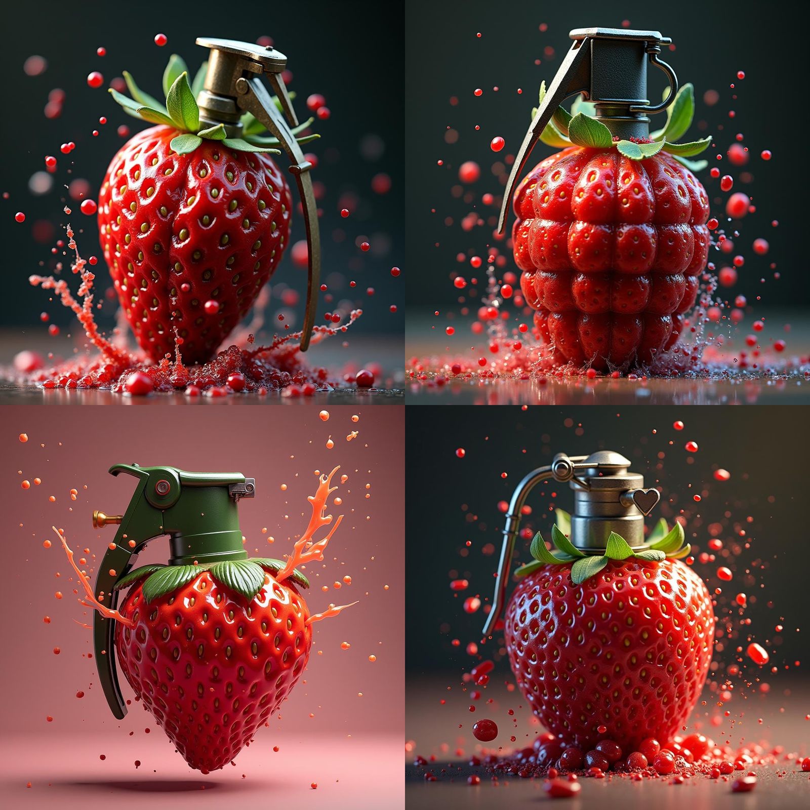 Strawberry Grenade Exploding: A Surreal Fusion of Nature and...