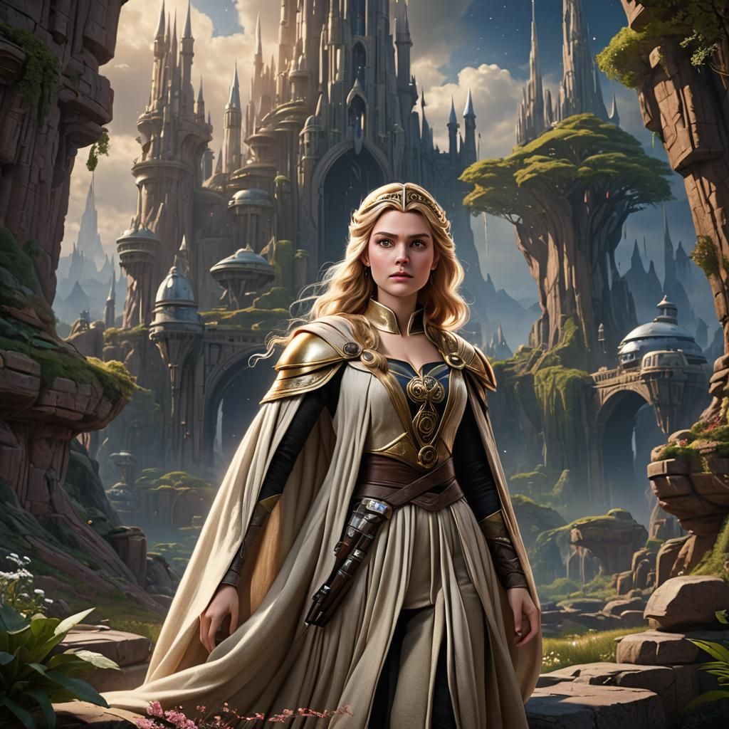 Princess Aurora as Jedi Knight in Disney Style