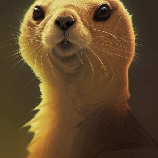 Eldritch Prairie Dog Portrait in Hyperdetailed Style