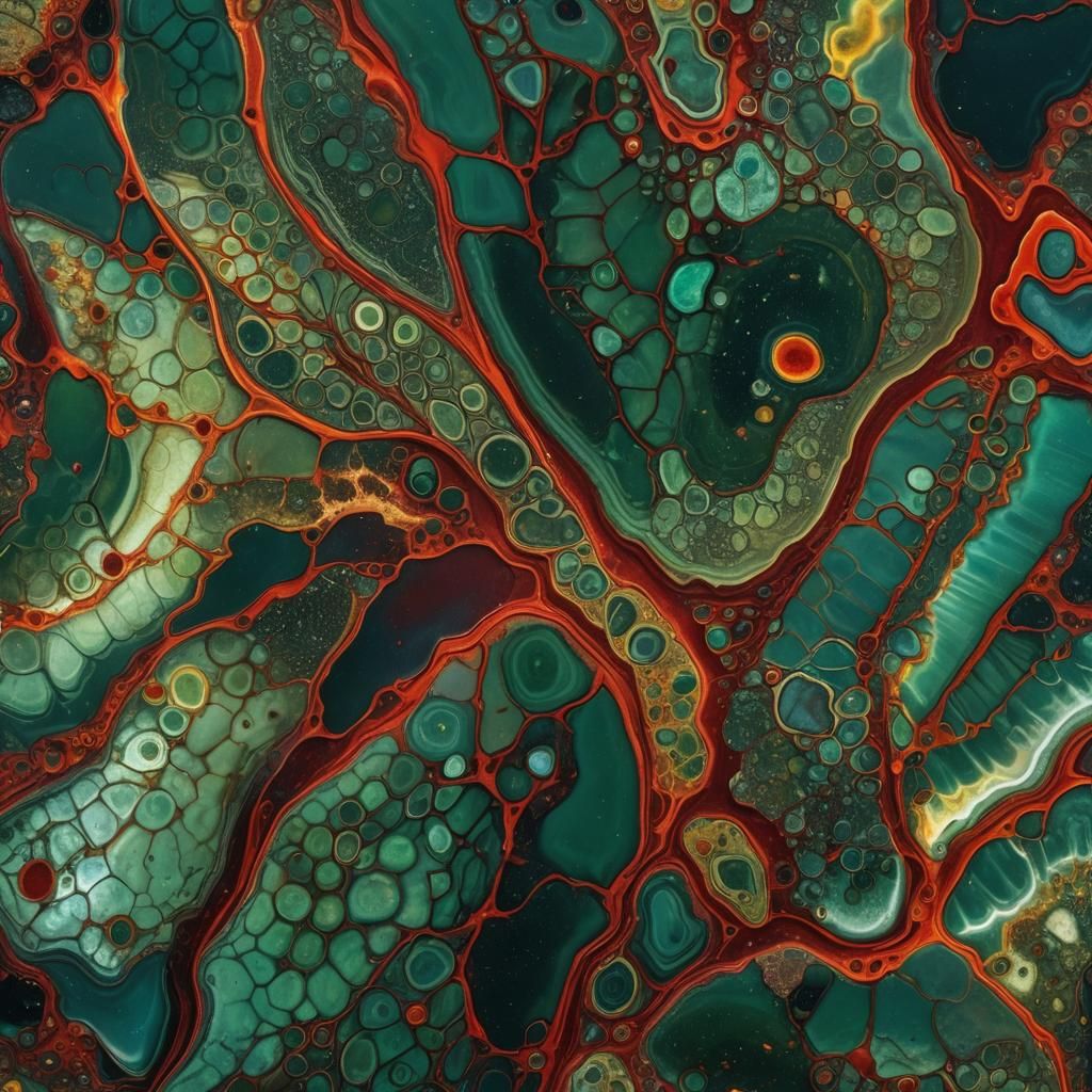 Dragon's Blood Jasper Slice in Abstract Expressionism