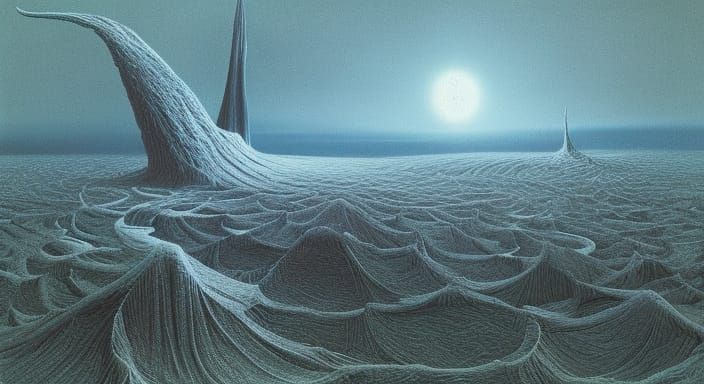 Sinister Surreal Landscape in Cosmic Style