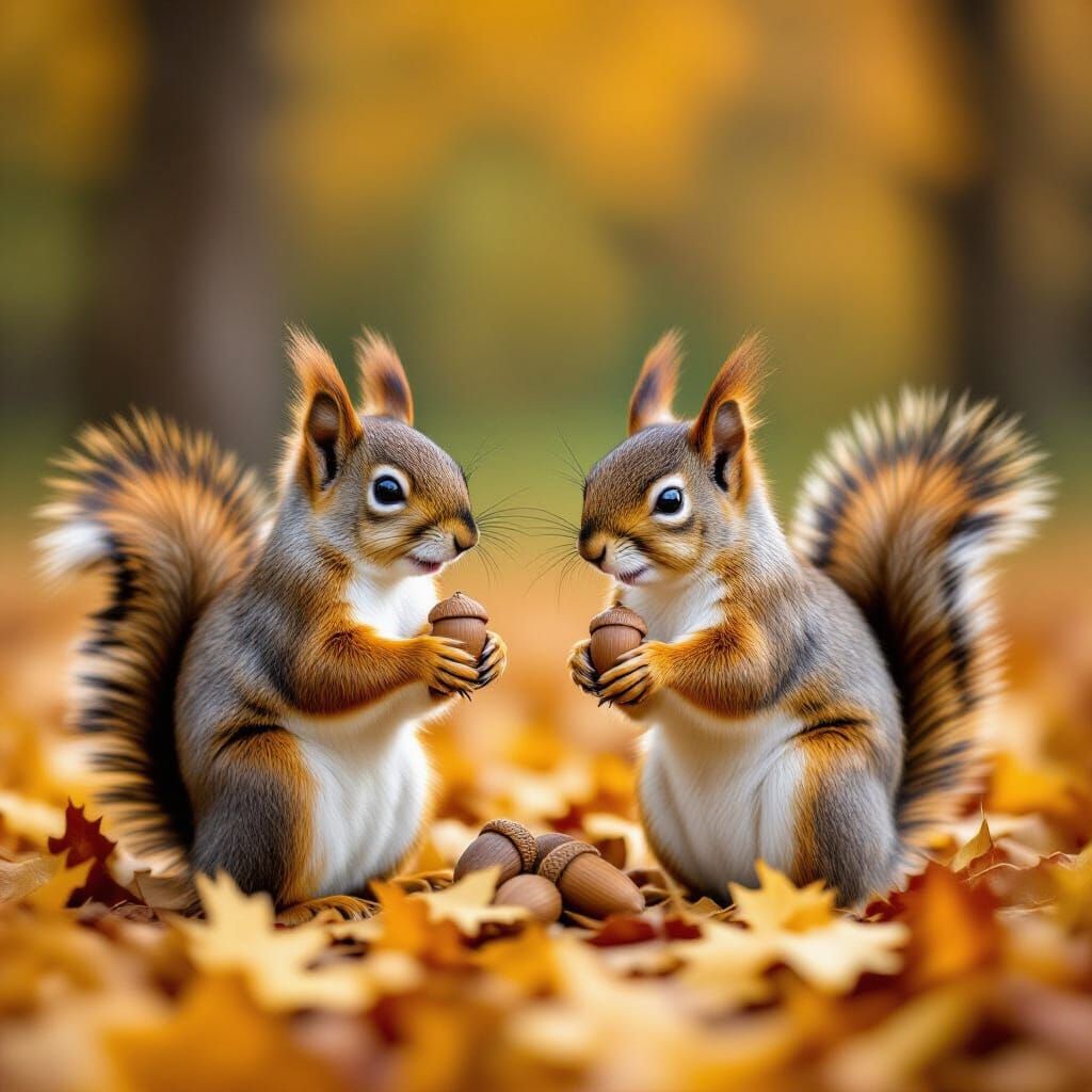 Cute Autumn Date Night with Squirrels and Acorns