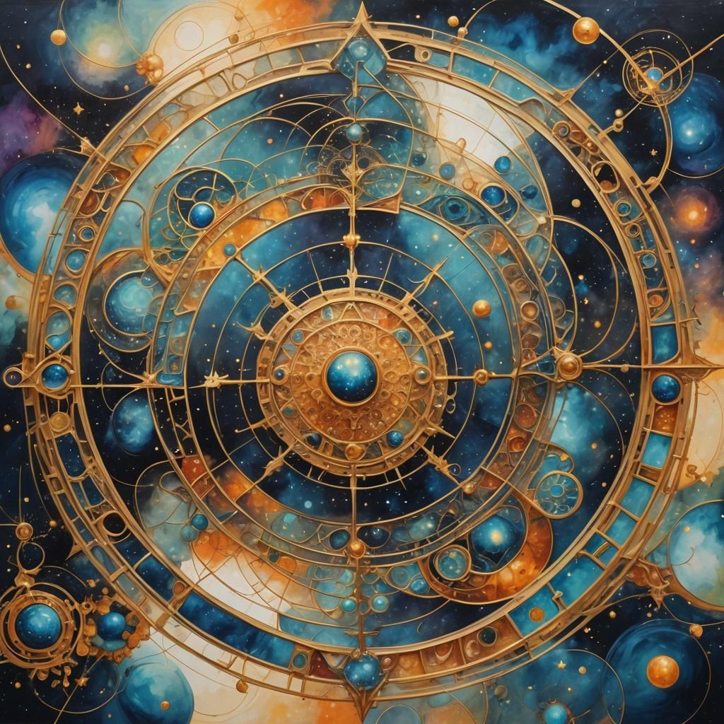 Geometric Fractal Universe Inspired Painting