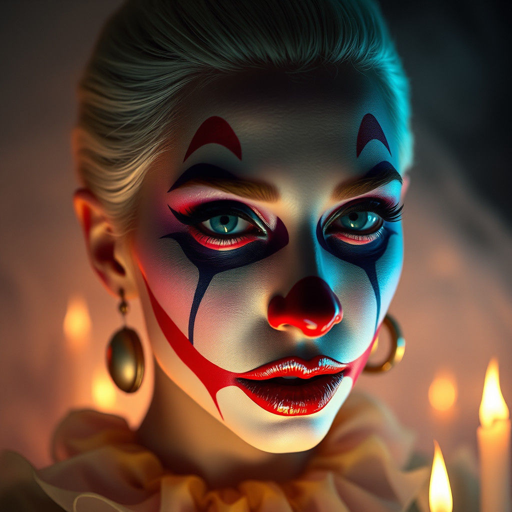 Clown Makeup Portrait in Dreamy Style