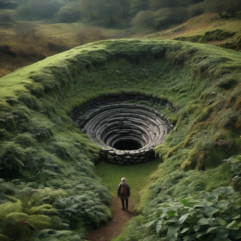 Ethereal Traveler in a High Fantasy Landscape