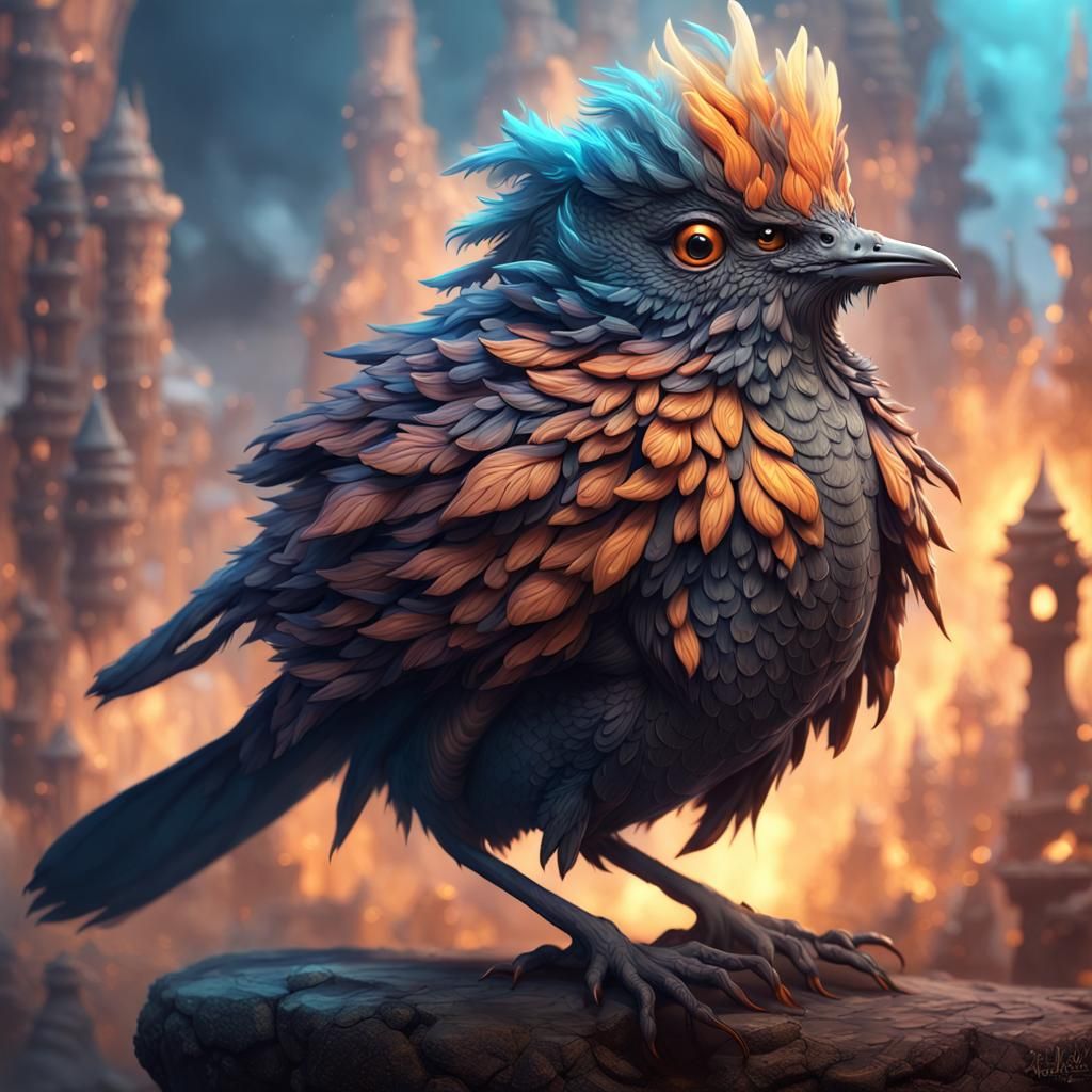 Smoky Bird: Hyperdetailed Fantasycore Concept Art