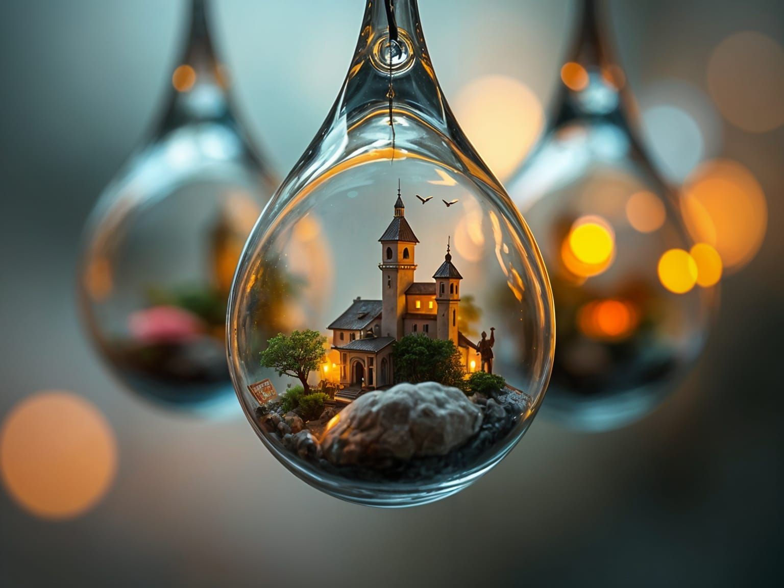 Miniature Worlds in Teardrops: Dreamlike Art