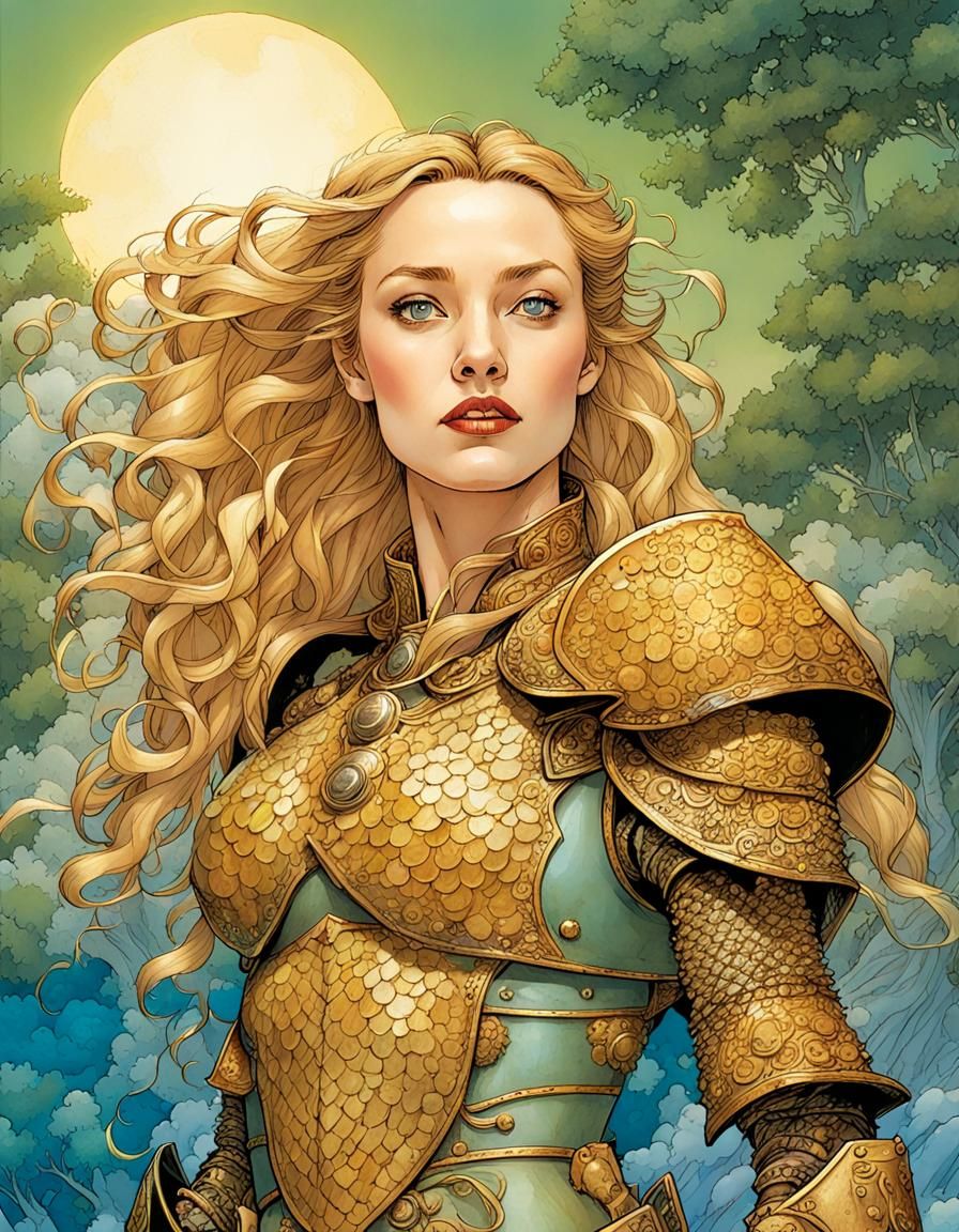 Norse Goddess of War Comic Book Illustration