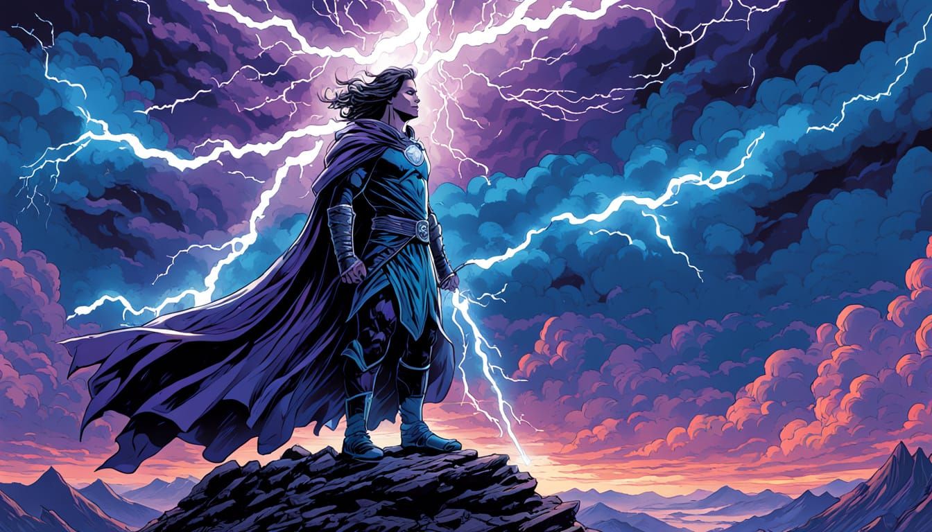 Goddess of Lightning in Comic Book Style