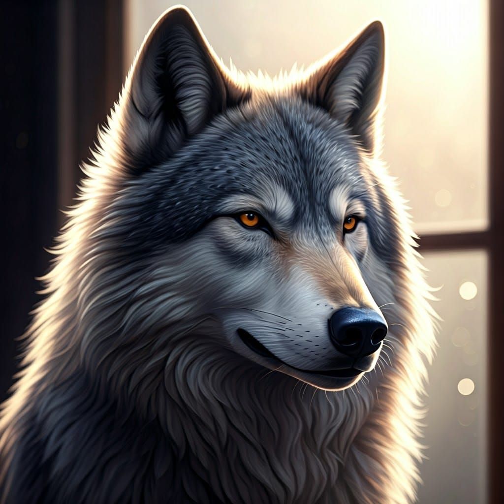 Wolf by the window.