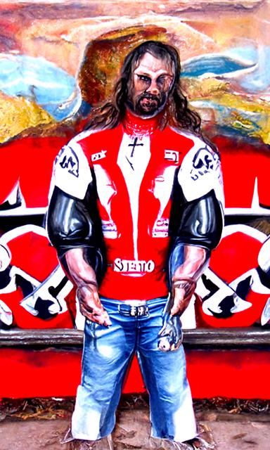 Biker Gang Jesus Christ: A Realistic Painting