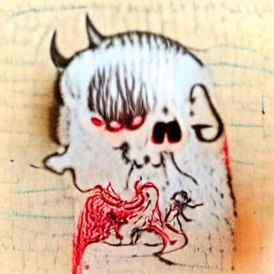 Demonic Monster in Hellscape of Gore and Destruction