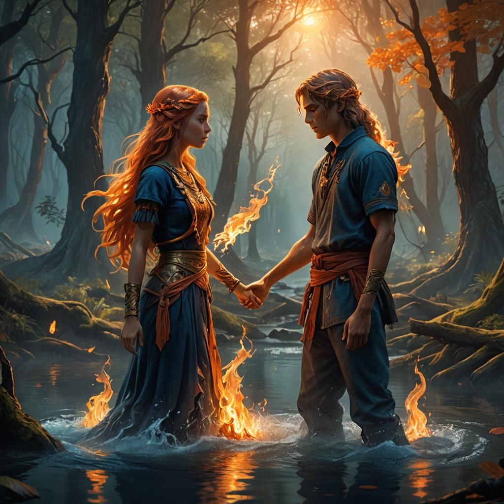 Mystical Forest: Water Girl and Fire Boy