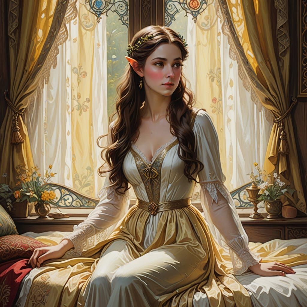 Elf Lady in Medieval Fairy Tale Style