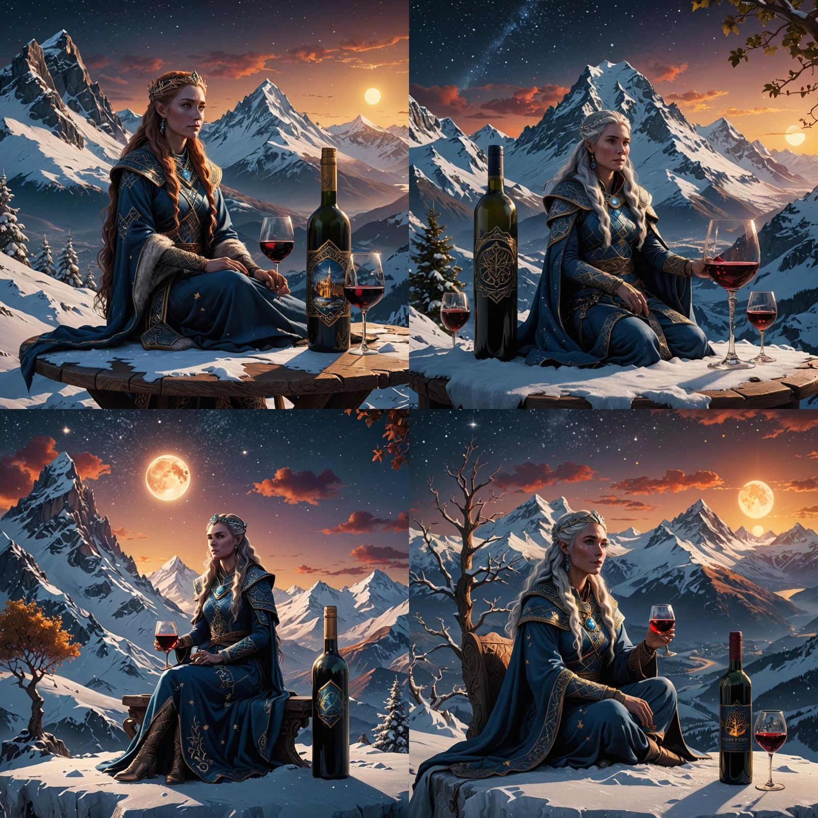 Skadi: Norse Goddess Amidst Snowy Peaks