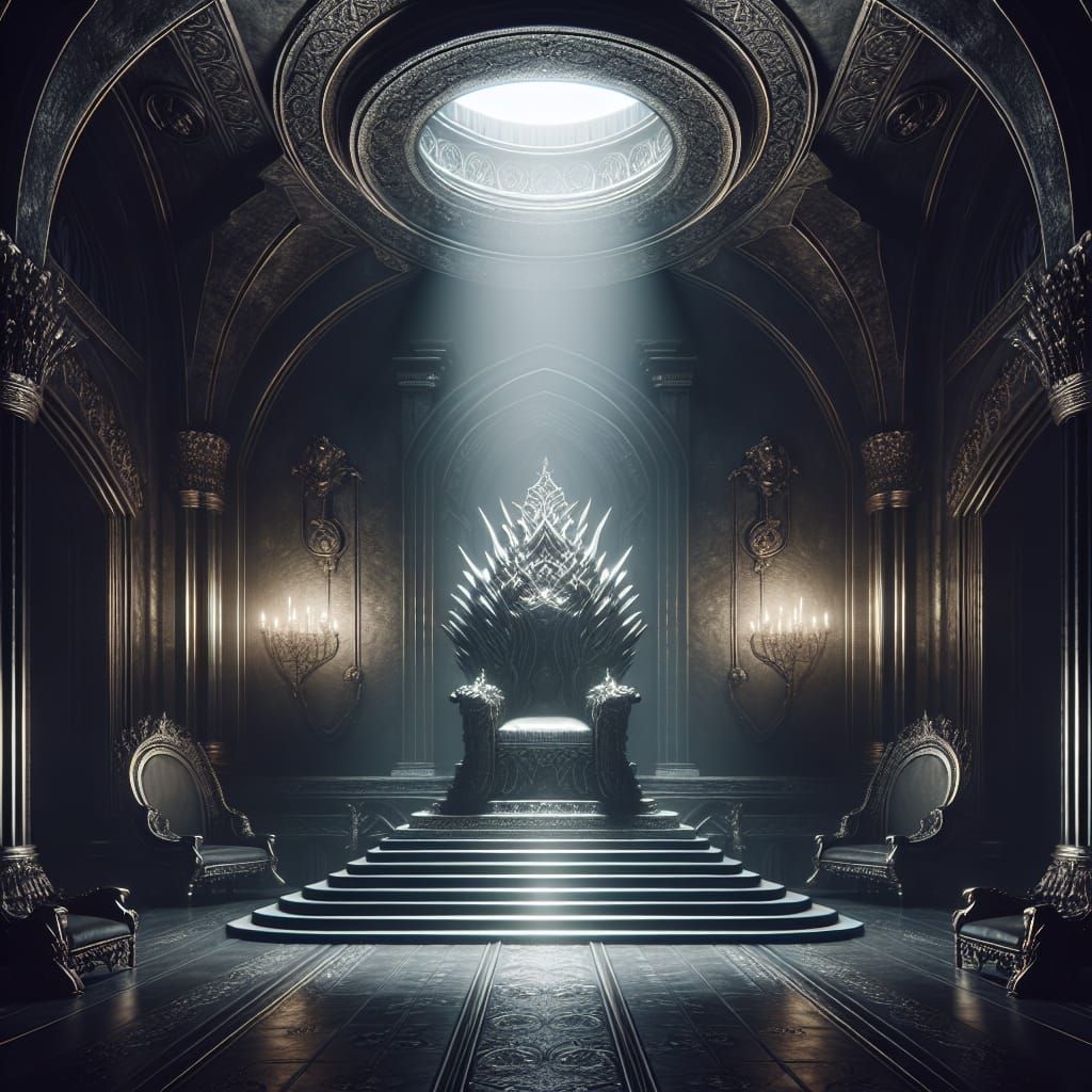Majestic Throne in Dark Fantasy Throne Hall