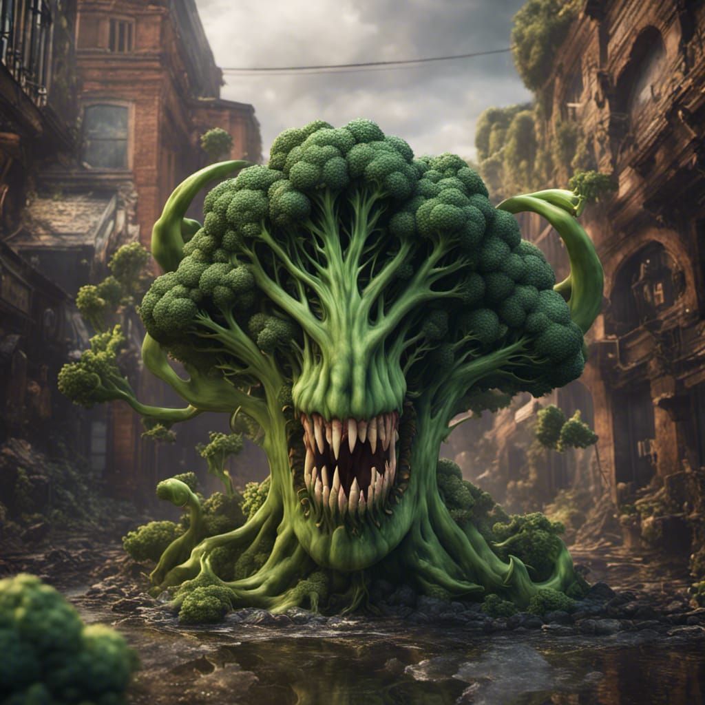 Venom Broccoli: Detailed Matte Painting