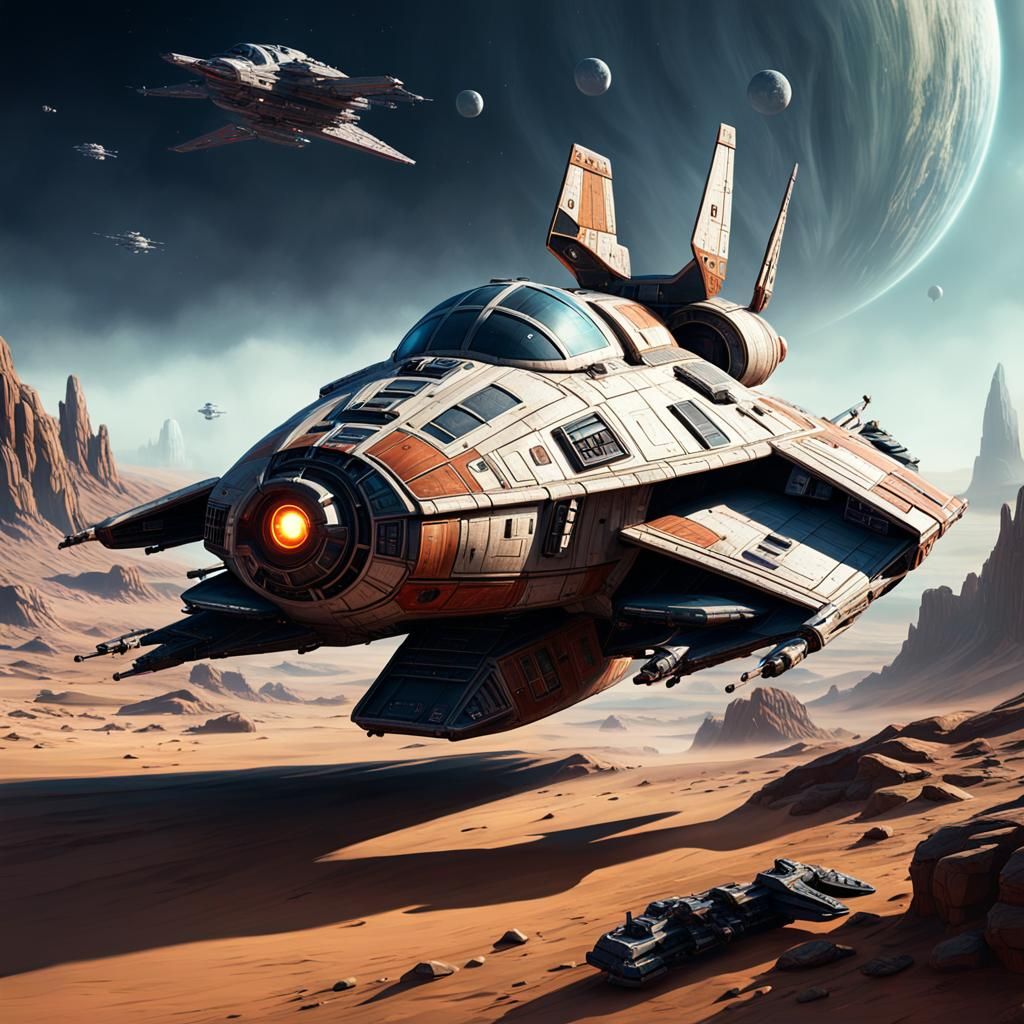 Scrappy Star Wars Spaceship Concept Art