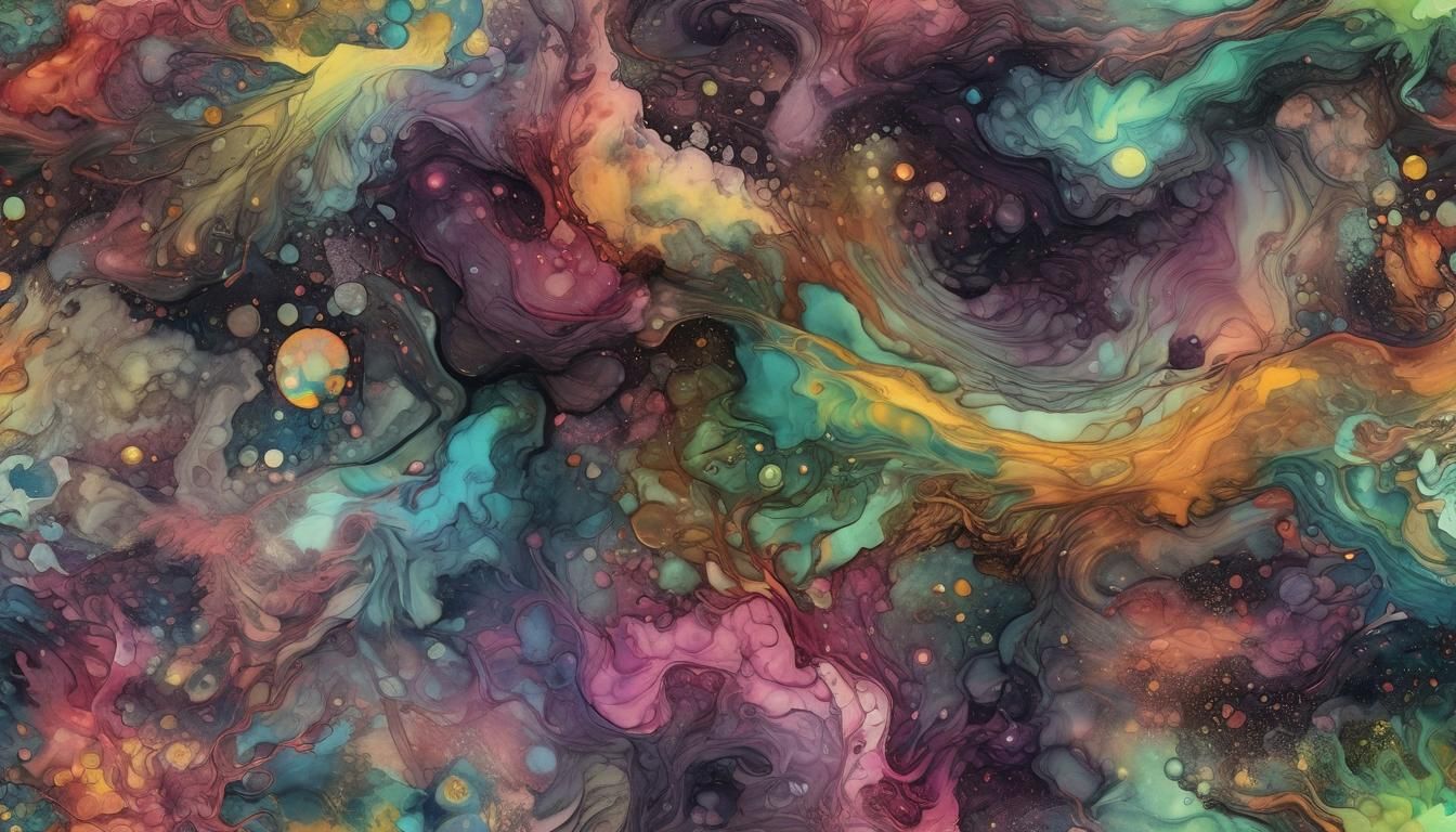 Fluorescent Alcohol Ink Design of Subconscious Substances