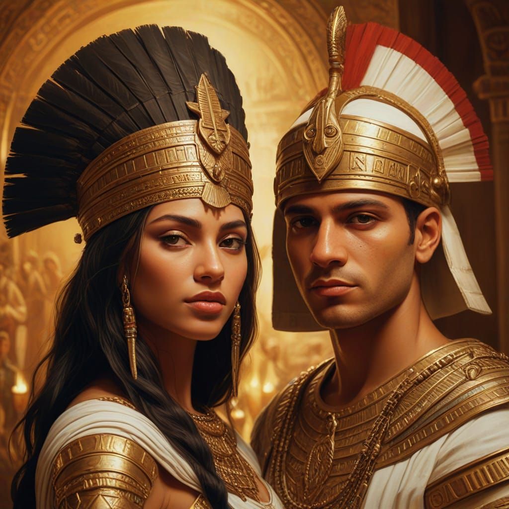 Egyptian Queen and Roman Soldier Wedding
