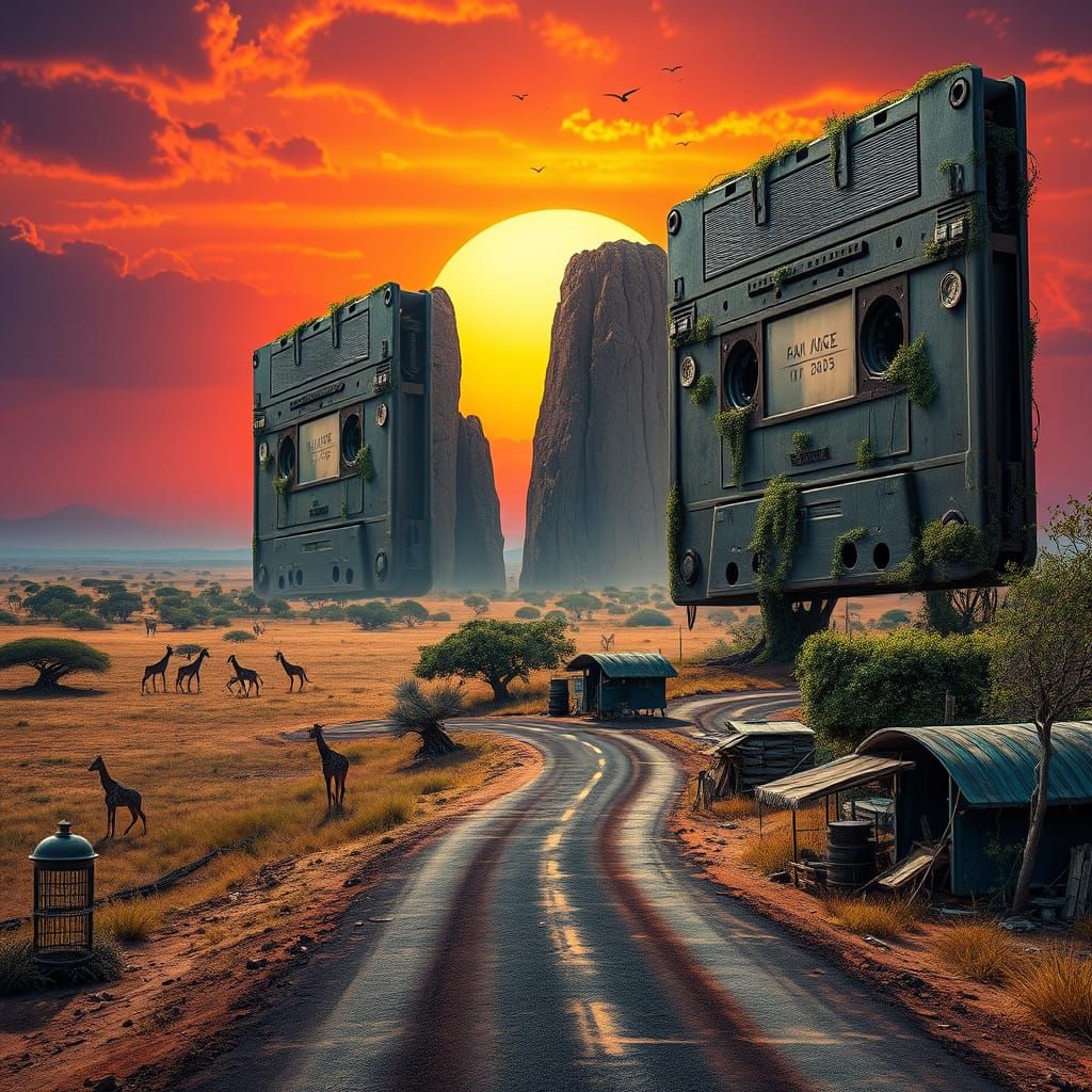 Ethereal African Tapestry: Surrealist Architecture Meets Fut...