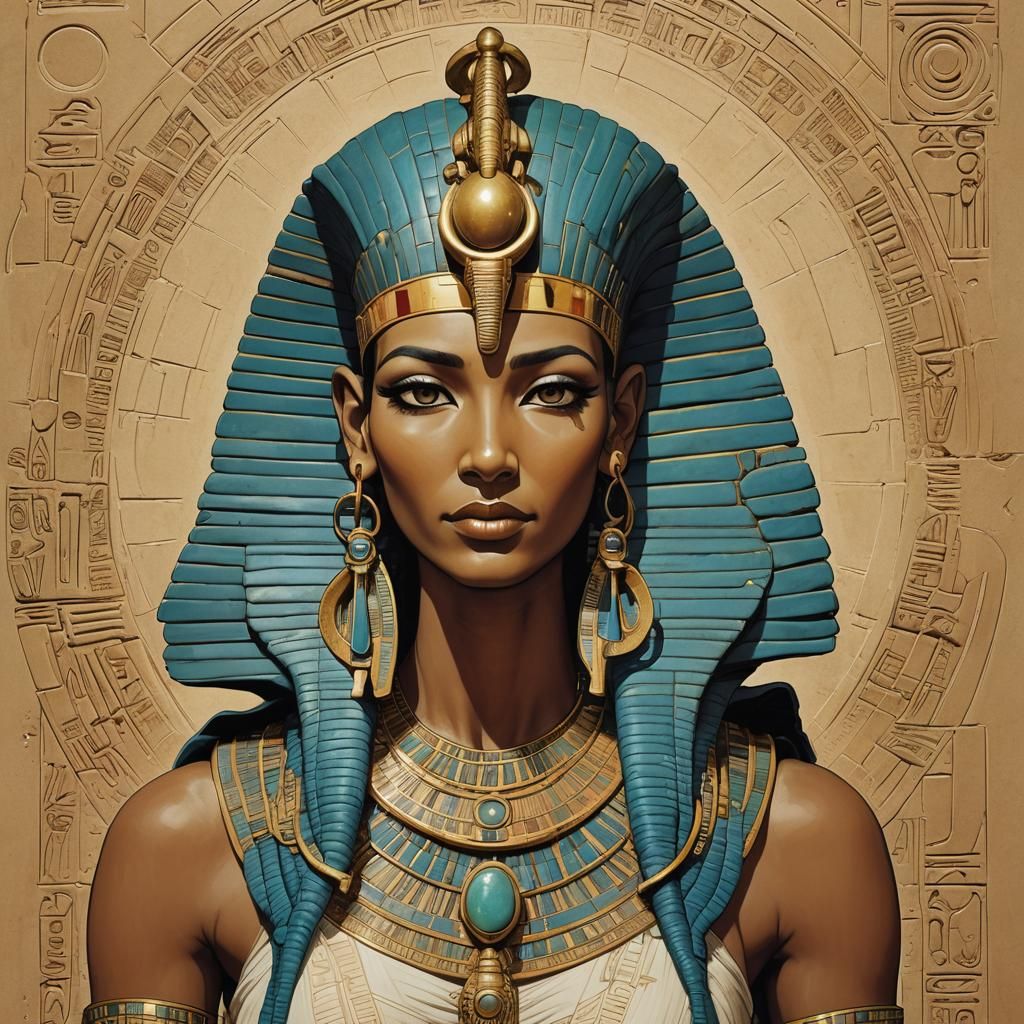 Wadjet: Egyptian Cobra Goddess in Moebius Style