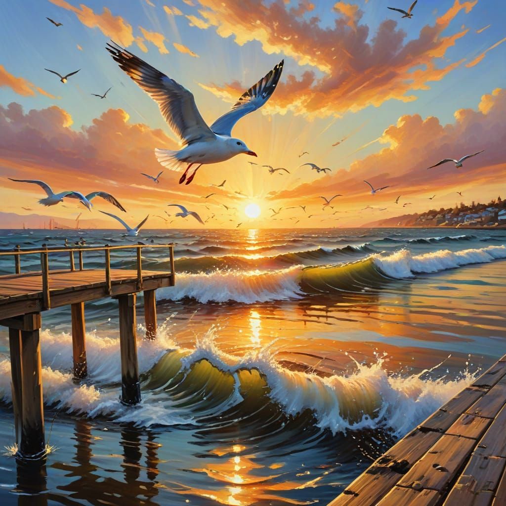 Peaceful Marina Scene by AI