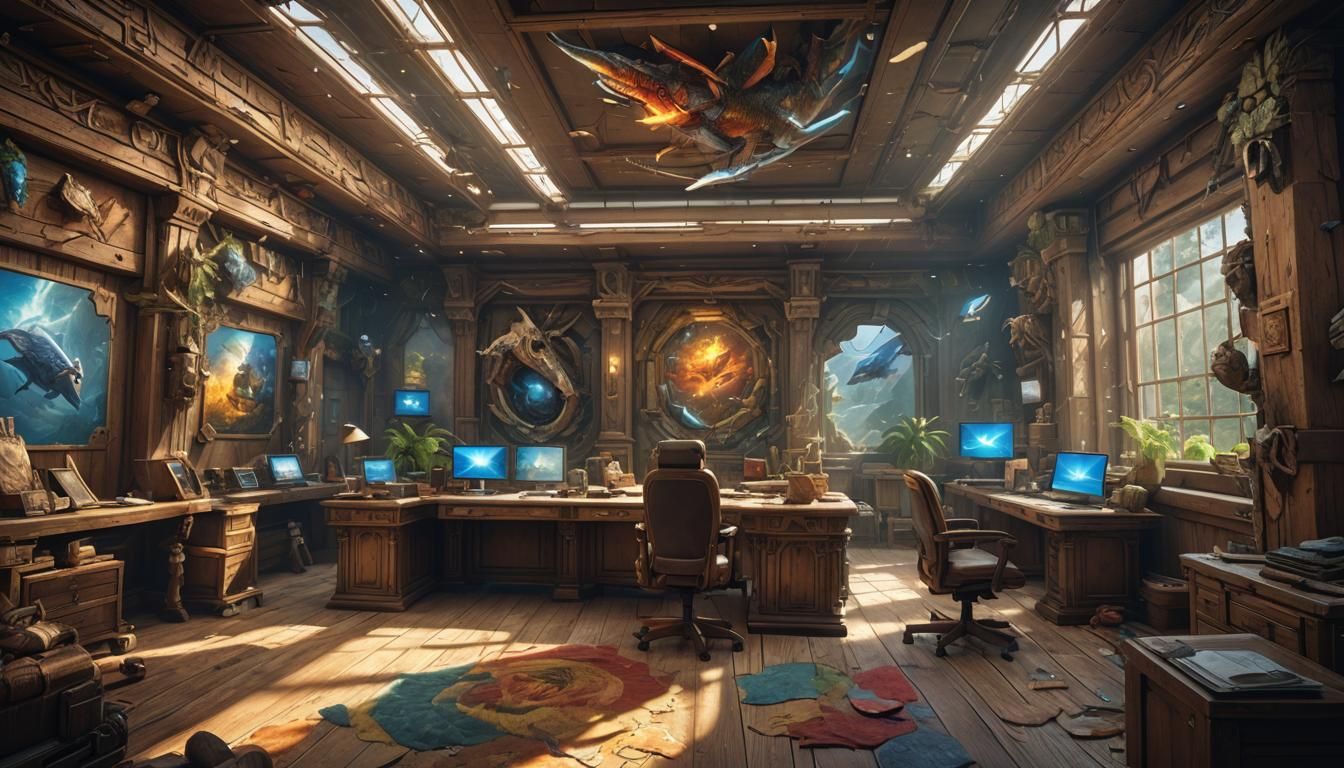 Hyperrealistic Ark Tour Guide Office Concept Art