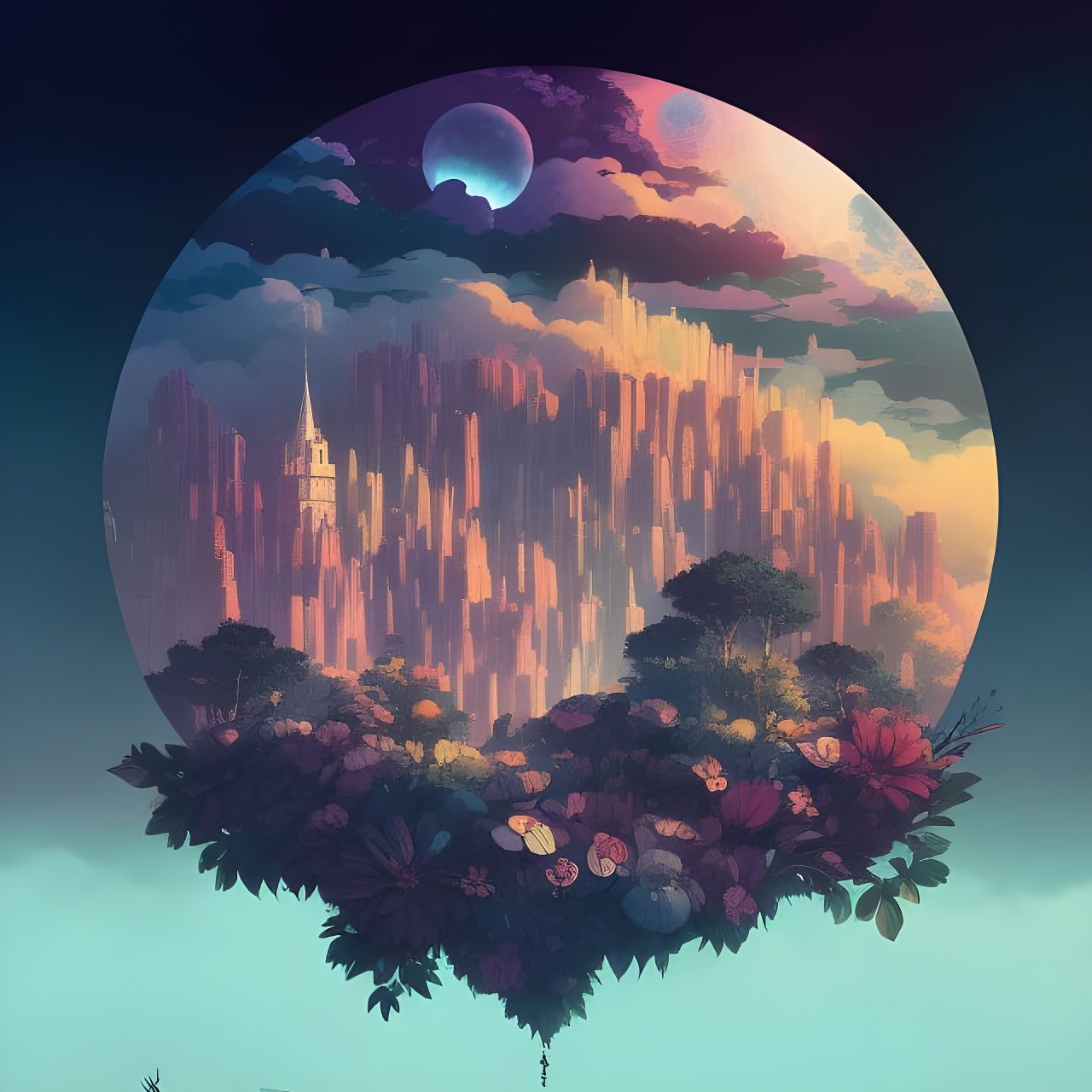 Sleepy City Dreams: A Surreal Fantasy Editorial Art