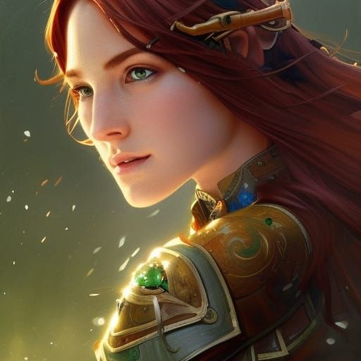 Elven Cleric Portrait in Detailed Digital Art Style