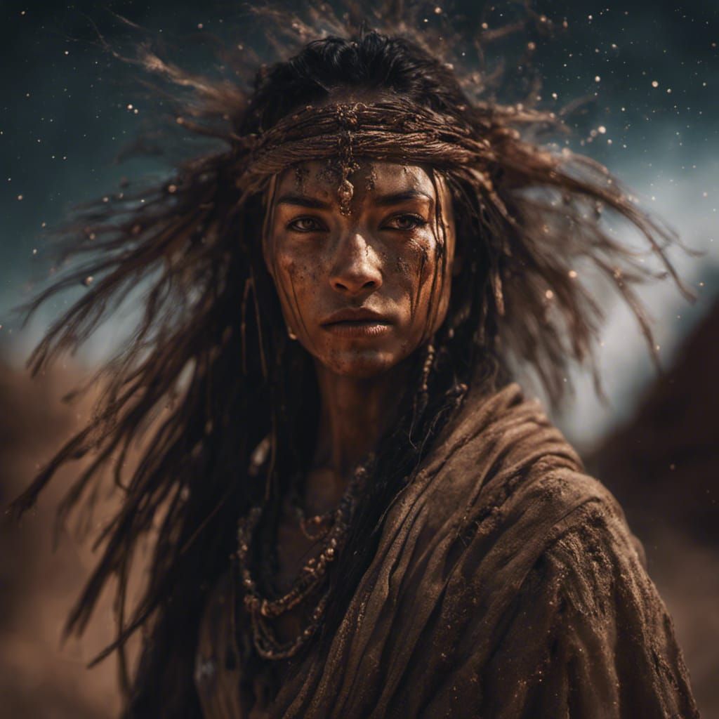 Desert Druid Under Bright Stars: Cinematic Photography