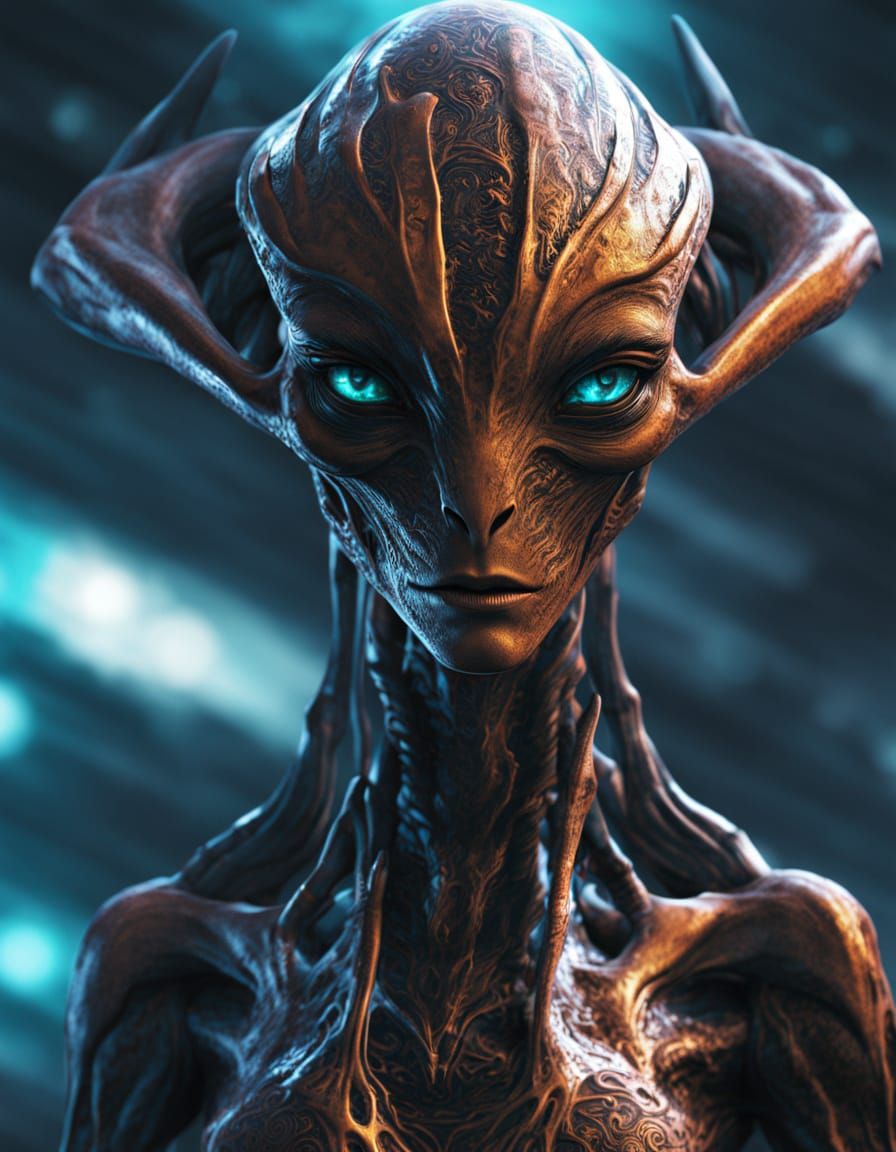 Humanoid Alien Lifeform in Futuristic Concept Art Style