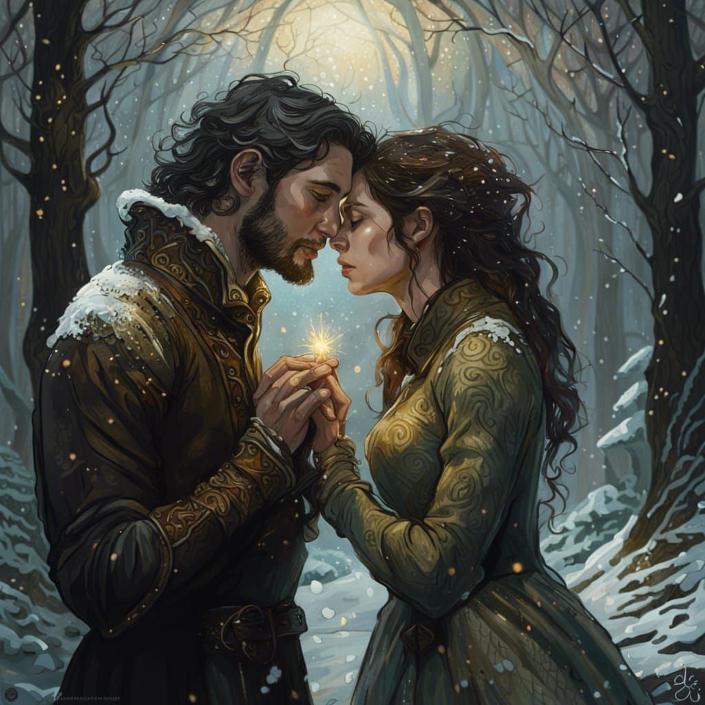 Romantic Forest Proposal in Fantasy Art Style
