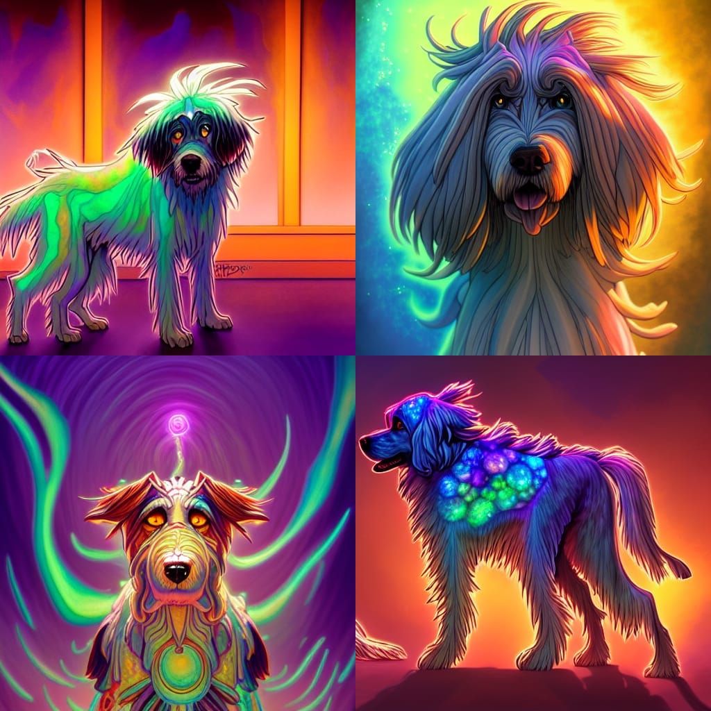 Eldritch Shaggy Dog in Art Nouveau Style