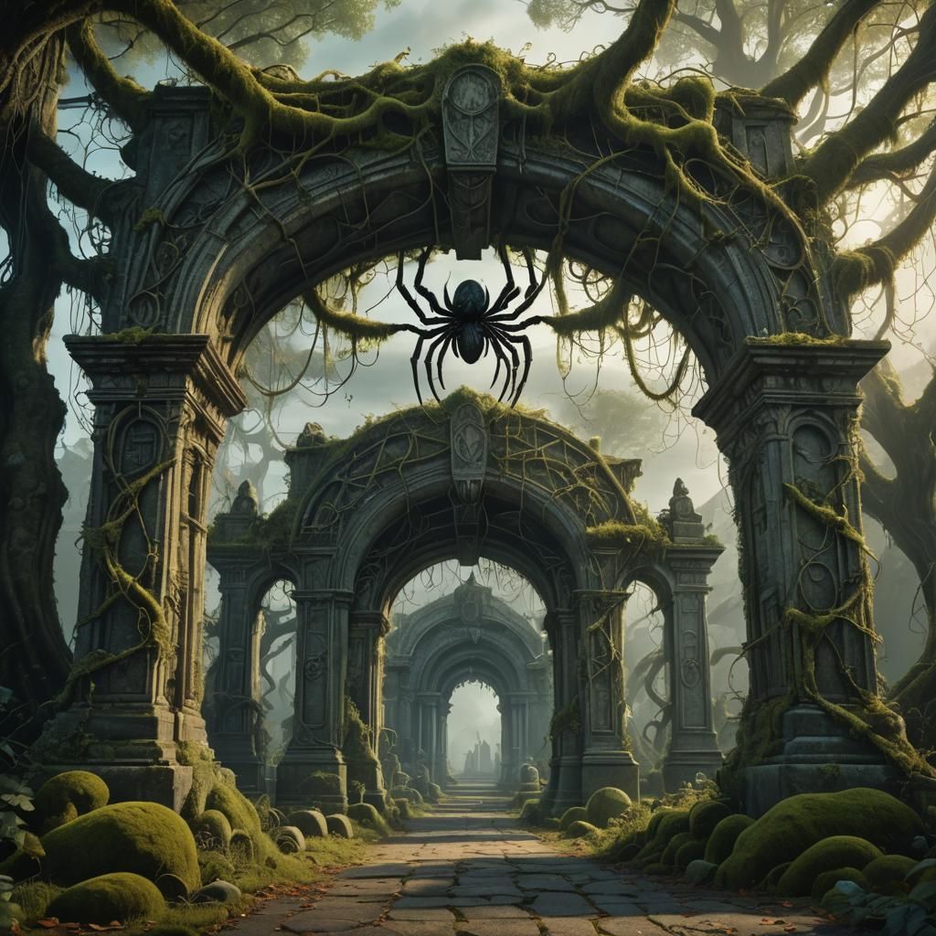 Mystical Cemetery Gate: A Digital Matte Painting