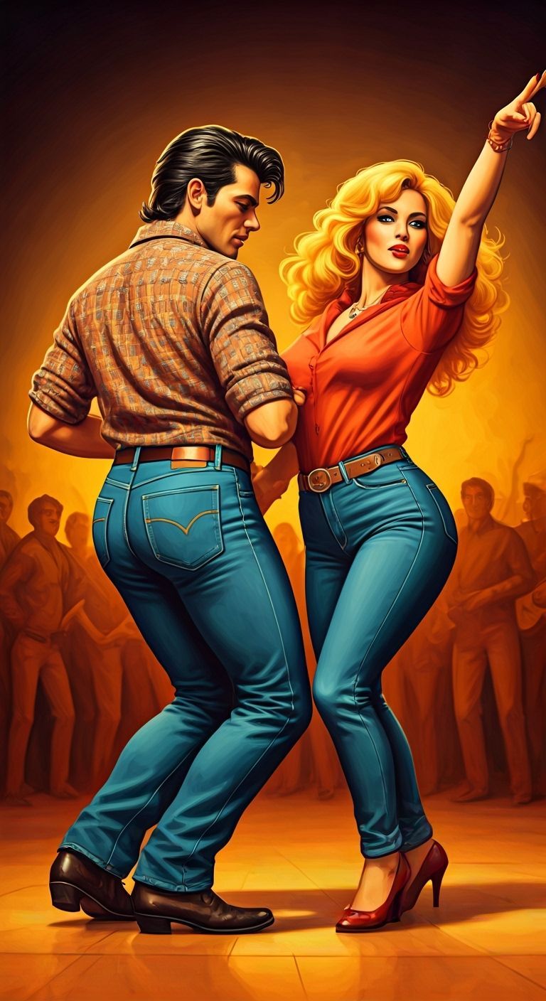 Couple Dancing Rock'n'Roll with Vibrant Energy