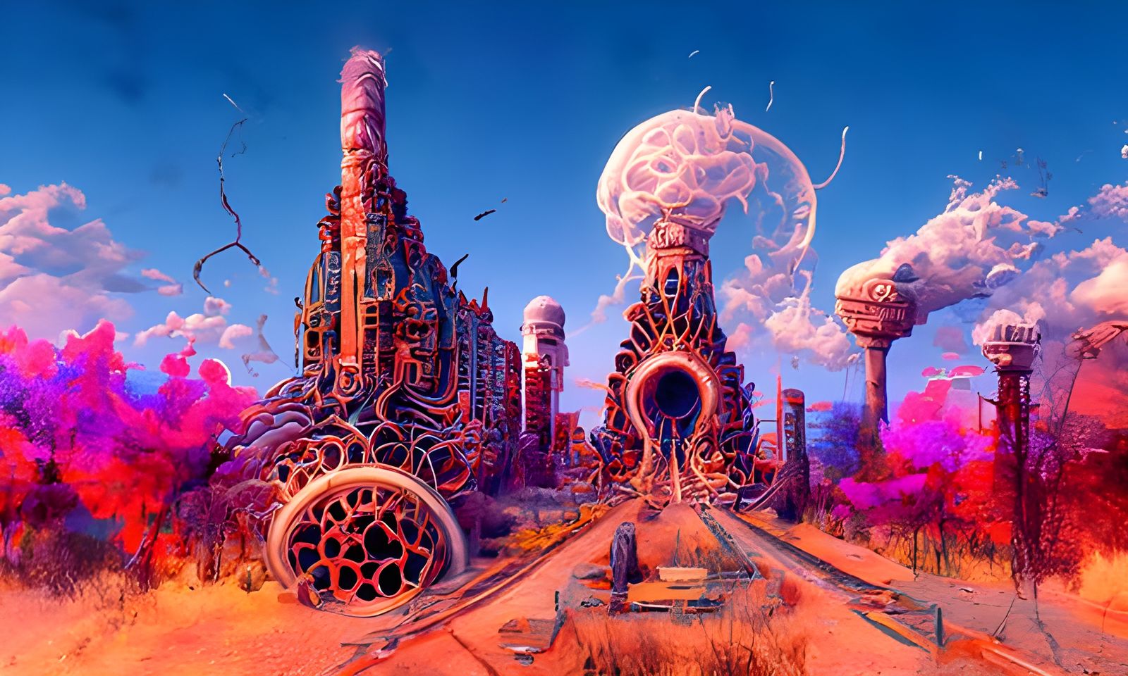 Surreal Portal from Mandelbulb Dimension in Retro Style