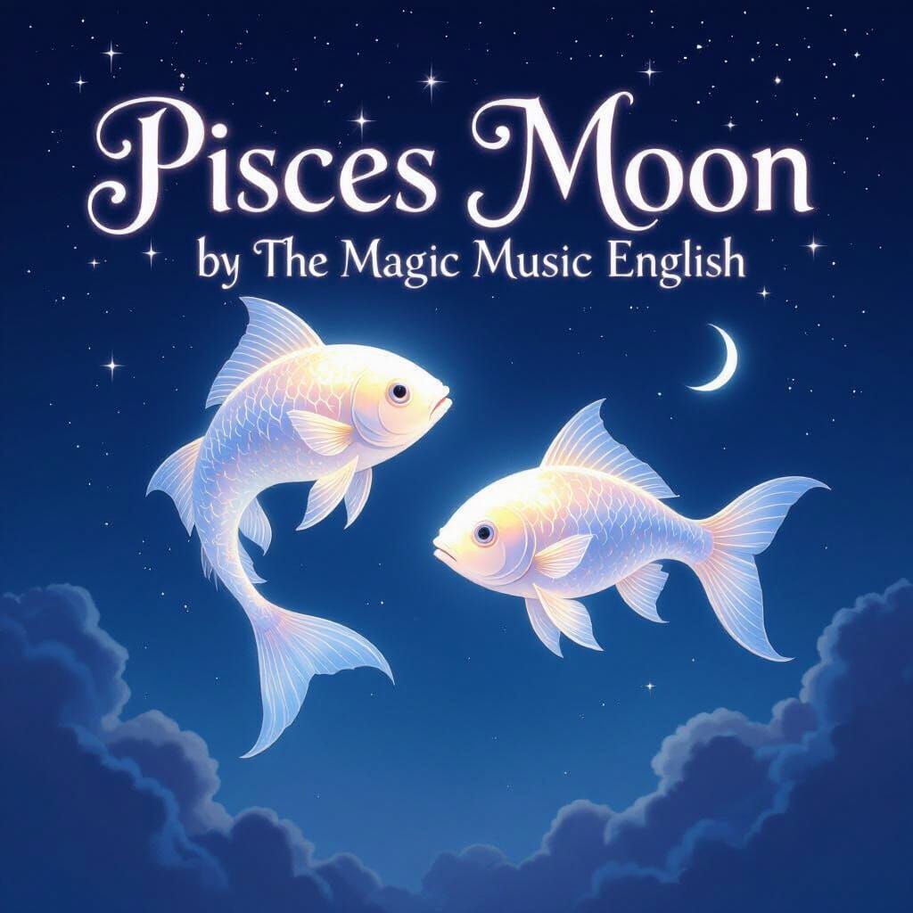 Ethereal Fish Moons in Mystical Night Sky