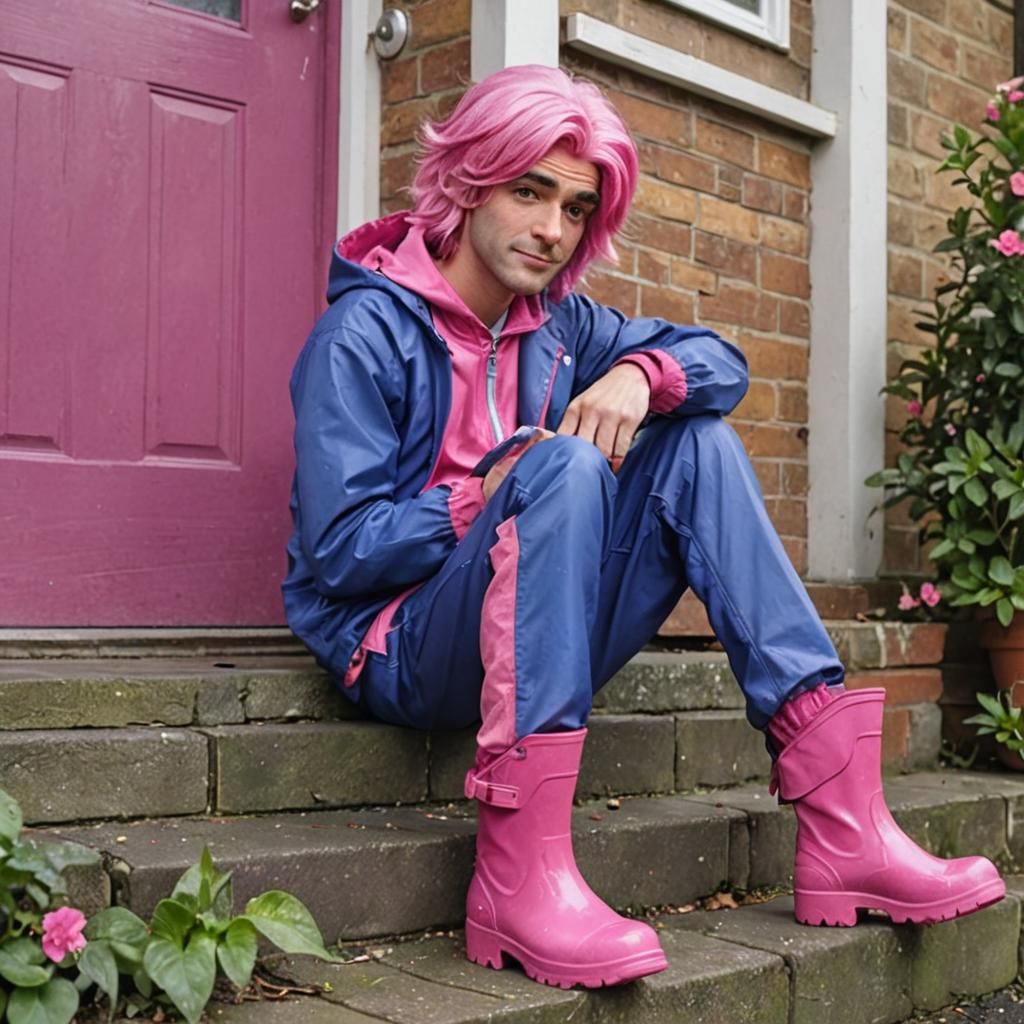 Human Bob Steed in Rain Suit