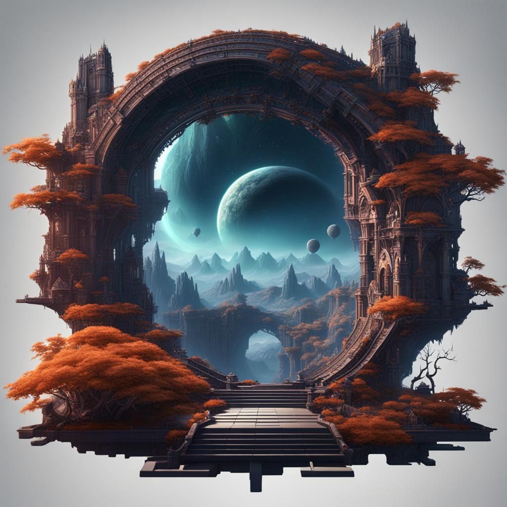 Fantastical Space Matte Painting in Deep Color