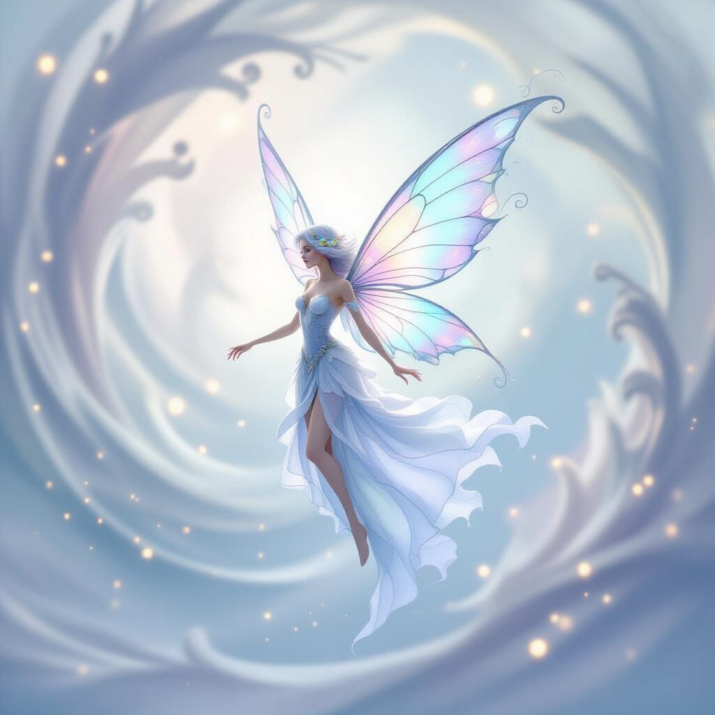 Ethereal Air Fairy in Luminous Digital Painting Style
