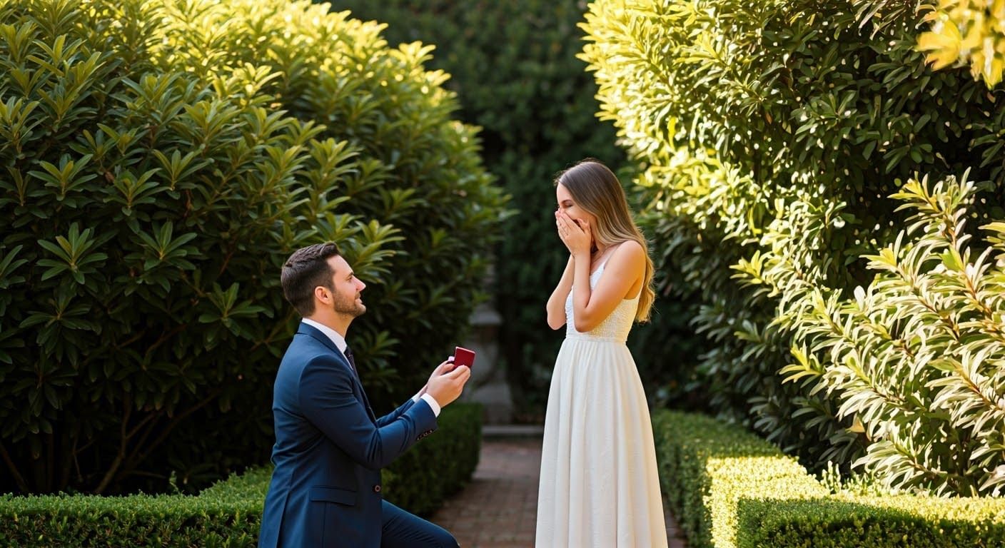 Romantic Garden Proposal in Fine-Art Photography Style