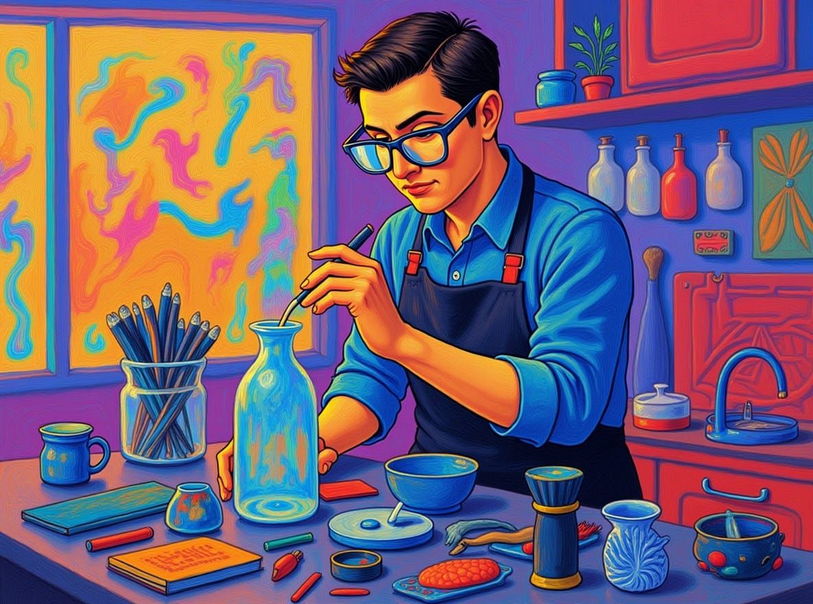 Blind Glassmaker Creates Vibrant Translucent Slide