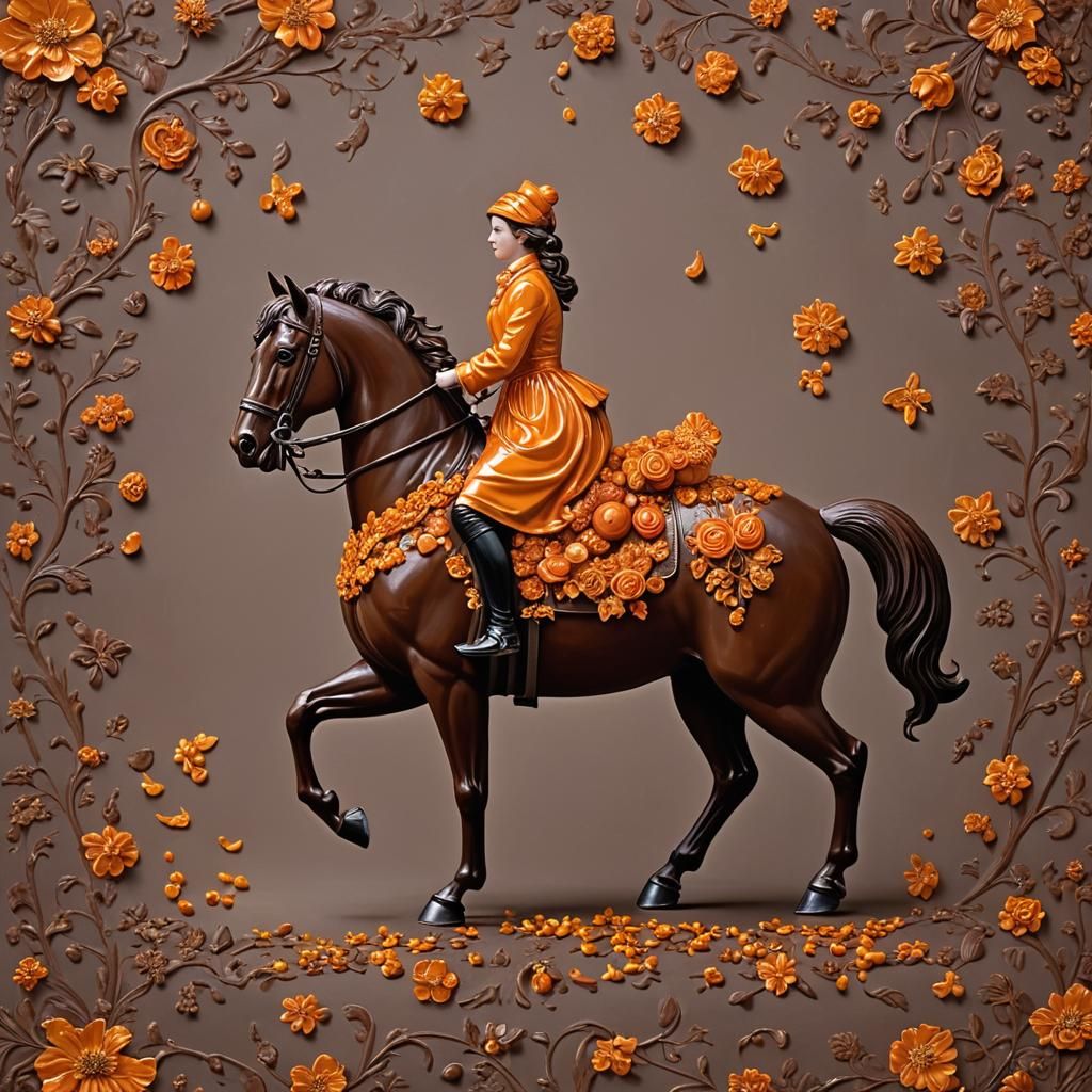 Marmalade Lady on Chocolate Horse