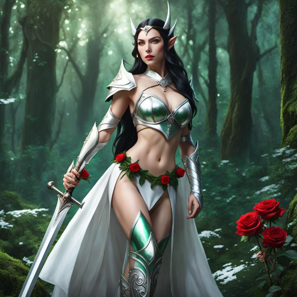 Elf Princess in Fantasy Forest, Photorealistic 8K