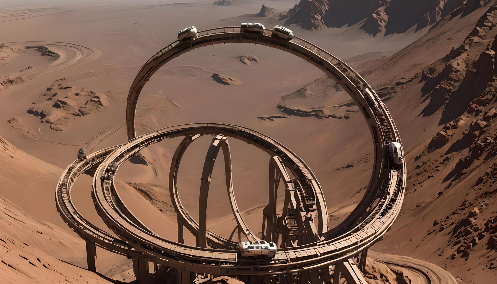 Olympus Mons Roller Coaster on Mars in 8K